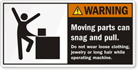 Don't Wear Loose Clothing Jewelry Long Hair Label