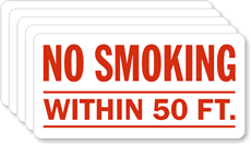 No Smoking Within 50 Feet Sign