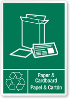 Paper & Cardboard Papel Carton Recycling Label