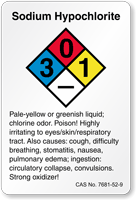 Sodium Hypochlorite NFPA Chemical Label