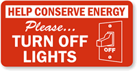 Help Conserve Energy Lights Label