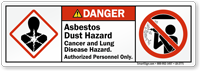 Asbestos Dust Cancer Lung Disease Hazard Label