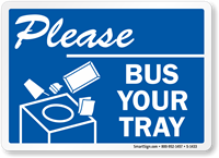 Please Bus Your Tray (with Graphic) Label