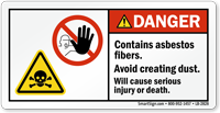 Contains Asbestos Fibers Avoid Creating Dust Label