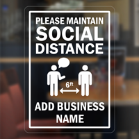 Custom Maintain Social Distancing Decal