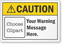 Customizable ANSI Caution Clipart Label