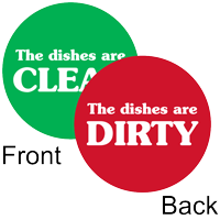 Dishes Dirty / Clean 2-Sided Magnetic Status Labels