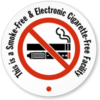 Smoke Electronic Cigarette Free Facility Label