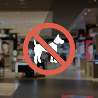 No Dog Symbol Label