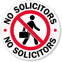 No Solicitors Glass Door Decal