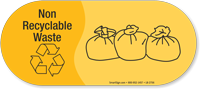 Non Recyclable Waste Vinyl Recycling Sticker with Symbol