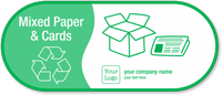 Customized Mixed Paper Cards Vinyl Recycling Sticker