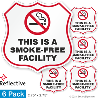 This Is A Smoke Free Facility No Smoking Shield Label Set