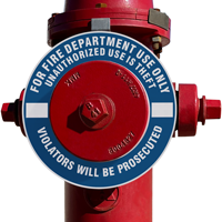 Unauthorized Use Is Theft Fire Hydrant Ring  Blue