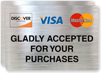 Visa MasterCard Discover Gladly Accepted Label