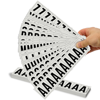 Aluminum 1.5" Numbers and Letters Character black on silver Azkit