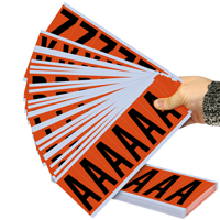 Mylar 3" Numbers and Letters Character black on orange Azkit