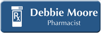 Customizable Pharmacist LaserLogo Badge with Pharmacy RX Symbol