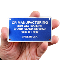Rectangular Equipment Name Plate (1¾" x 3½")