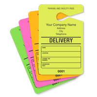 Parking Permit Hang Tag Imprinted with Address