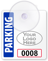 Custom Suction Cup Mini Parking Permits with Logo Numbering