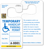 ToughTag™ Jumbo Rearview Mirror Hang Tag Blue