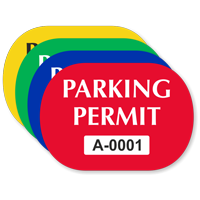 Parking Permit Capsule Shaped Sticker