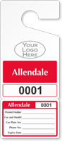 Custom Parking Permit With Tear Stub