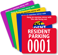 Resident Parking Permit Mirror Hang Tag Small Size