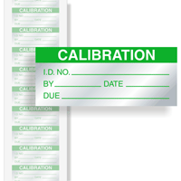 Calibration: ID#/By/Date/Due   Green