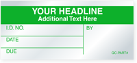 Custom Self Debossing Calibration Label   Add Headline, Text