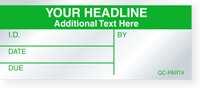 Self Debossing Custom Calibration Label   Add Headline, Text