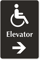 Elevator with Accessible Pictogram Right arrow Sign