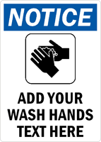 WASH HANDS Sign