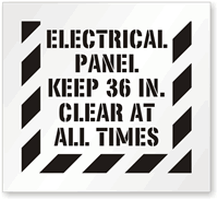 Electrical Panel Keep Clear Stencil