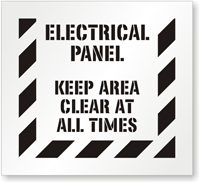 Electrical Panel Keep Area Clear At All Times Stencil