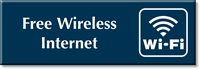 Free Wireless Internet Engraved Sign With Wi Fi Symbol