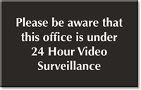 Video Surveillance Engraved Room Sign