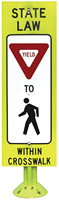 Fixed Base Pedestrians Crossing Sign