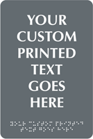 9 inch x 6 inch Custom Braille Sign