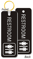 REST ROOM Unisex Bathroom Keychain, Double-Sided