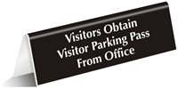 Visitors Obtain Visitor Parking Pass Sign