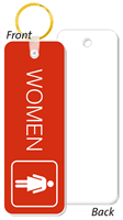 WOMEN Bathroom Keychain, 1-3/4 in. x 5 in.