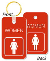 WOMEN Bathroom Keychain, Double-Sided