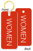 WOMEN Bathroom Keychain, Double-Sided