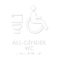 All-Gender Accessible WC TactileTouch Braille Restroom Sign