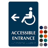 QCPsigns.com Handicap Accessible Entrance Sign With Right Arrow - 7x10 Inches Heavy Duty Plastic