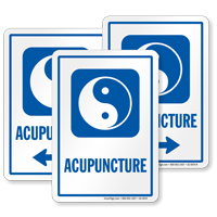 Acupuncture Hospital Sign with Taijitu Symbol