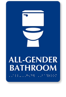 All-Gender Bathroom Sintra Restroom Sign With Braille