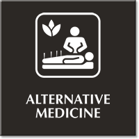 Alternative Medicine Engraved Sign with Natural Therapies Symbol